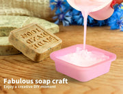 Soap Moulds Silicone 3D Shaped Mold DIY Handmade Tools Square Ellipse 50Pcs