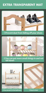 Levede 3 Tiers Bamboo Shoe Racks Storage Organizer Wooden Shelf Stand Shelves.