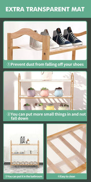 Levede 3 Tiers Bamboo Shoe Racks Storage Organizer Wooden Shelf Stand Shelves.