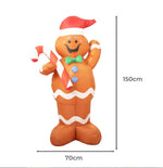 Santaco Christmas Inflatable Gingerbread Man 1.5M Xmas Decor LED Lights Outdoor