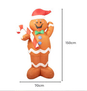 Santaco Christmas Inflatable Gingerbread Man 1.5M Xmas Decor LED Lights Outdoor