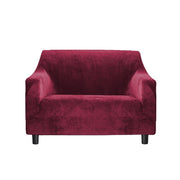Marlow Sofa Cover High Stretch Slipcovers Soft Plush Protector  1 Seater Ruby