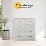 Levede Storage Cabinet Tower Chest of Drawers Dresser Tallboy 8 Drawer Beige