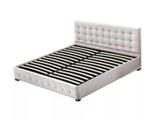 Levede Fabric Bed Frame Gas Lift Storage Wooden Matress Base Double Queen King