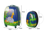 Bopeep Kids Luggage Set 16''13'' 2PCS Travel Suitcase Child Bag Backpack Jungle