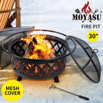 Moyasu Fire Pit BBQ Grill Fireplace Outdoor Portable Camping Heater Patio Garden