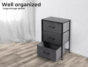 Levede Storage Cabinet Tower Chest of Drawers Dresser Tallboy 3 Drawer Bedside