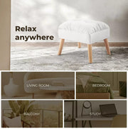 Levede Accent Ottoman Chair Footstool Leathaire Vanity Makeup Stool Lounge White