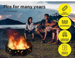 Moyasu Round Fire Pit Ring Outdoor Fireplace Camping Firepit Steel Portable 36