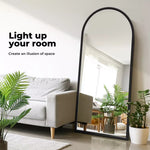 Yezi Full Length Mirrors Modern Floor Dressing Free Standing Black Framed 1.8M