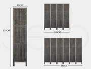 Levede 4 Panels Partition Room Divider Foldable Privacy Screen Rattan 170X160CM