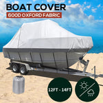 12-14 FT Boat Cover Trailerable Weatherproof 600D Jumbo Marine Grade Heavy Duty