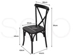 Levede 2x Dining Chairs Cross Back Kitchen Chair Natural Wood Lounge Seat Black
