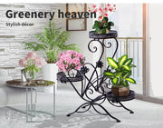 Levede Plant Stand Outdoor Indoor Metal Flower Pots Rack Corner Planter Shelf.