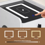 Levede Smart Bedside Table Wireless Charging LED Lights 2 Drawers Storages Best