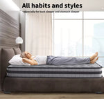 Dreamz Mattress Pocket Spring Queen Double King Single Bed Foam Medium Firm 22CM