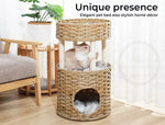 Pawz Rattan Cat Bed Nest Hand Woven Washable Kitty Interactive House Dome Wicker