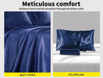 Dreamz Silky Satin Quilt Cover Set Bedspread Doona Pillowcases Summer All Size