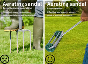 Lawn Aerator Roller Scarifier Rolling Steel Spike Tool Garden Yard Farm Grass