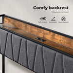 Levede Double Bed Frame Industrial Tufted Noise Free Headboard USB Charge