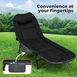 Levede Folding Camping Bed Adjustable Portable Camping Cots Home Outdoor  Black