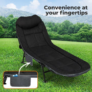 Levede Folding Camping Bed Adjustable Portable Camping Cots Home Outdoor  Black