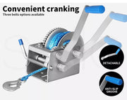 Manan Hand Winch 2000KG /4410LB 3 Speed Manual Car 4WD Boat Marine Trailer 8M
