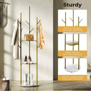 Levede Coat Rack Clothes Stand Hat Clothing Hanger Garment 8 Hook Tree Organizer