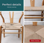 Levede 2x Dining Chairs Wooden Hans Wegner Chair Wishbone Chair Cafe Lounge Seat