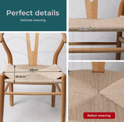 Levede 2x Dining Chairs Wooden Hans Wegner Chair Wishbone Chair Cafe Lounge Seat