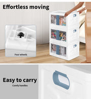 Storage Containers Box Stackable Toy Food Organiser Large Foldable Lid 85L Blue