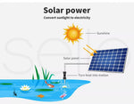 Lambu Solar Oxygenator Air Pump Powered Pool Water Pond Outdoor Fish Oxygen Tank