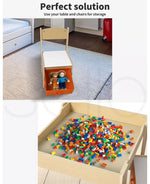Bopeep Kids Table and Chair Set Storage Box Toys Play Activity Desk Wooden Study