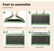 Storage Container Stackable Plastic Organiser Box Foldable 5 Side Open Lid Wheel