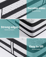 Dreamz Spring Mattress Bed Pocket Tight Top Foam Medium Firm Queen Size 20CM
