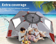 Mountview Beach Umbrella Outdoor Umbrellas Sun Shade Garden Shelter 2.33M Red