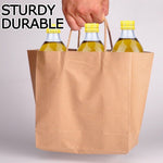 x50 Bulk Kraft Paper Gift Bags Craft Wedding Retail Brown Carry Bag With Handle