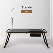 Levede Camping Table Portable Desk With BBQ Grill Folding Outdoor Steel Rack