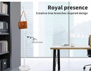 Levede Coat Rack Hat Clothes Stand Hanger Garment Hook Tree Rail Organizer White