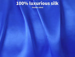 Dreamz Silk Pillow Case 100% Mulberry Slip Eye Mask Set Both Sided 25 Royal Blue