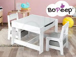 Bopeep Kids Table Chairs Set Chalkboard Activity Play Desk Wooden Study Tables