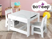 Bopeep Kids Table Chairs Set Chalkboard Activity Play Desk Wooden Study Tables