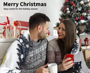 Santaco Throw Blanket Xmas Double Sided Warm Fleece Decor Christmas 220X180cm