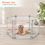 Pawz Pet Playpen Transparent Acrylic Clear Folding Dog Fence Kennel 6 Panel