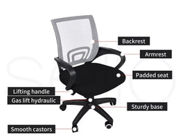 2x Levede Office Chair Gaming Computer Mesh Chairs Executive Seating Work Grey