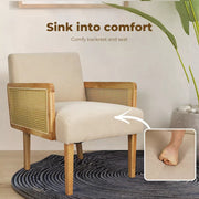 Levede Accent Armchair Rattan Single Sofa Chair Lounge Side Chairs Natural