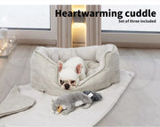 Pawz Pet Bed Set Calming Warm Soft Blanket Cushion Sleeping Kennel Grey Large