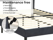 Levede Velvet Bed Frame Double Queen Mattress Base Platform Adjustable Headboard