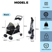 Pawz Pet Stroller Dog Cat Pram Travel Carrier Foldable Pushchair Outdoor Large