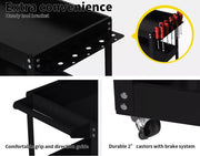 Traderight 3-Tier Tool Cart Trolley Toolbox Workshop Garage Storage Organizer
